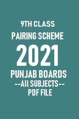 9th Class Pak Studies Pairing Scheme 2024 All Punjab Board, Sindh Board,  KPK Board & Federal Board