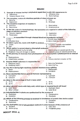 UHS MDCAT 2024 Original Paper with Answer Key PDF