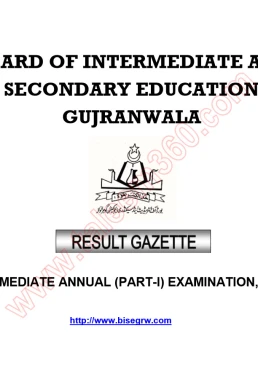 BISE GRW Gujranwala 11th Class Result 2024 Gazette PDF